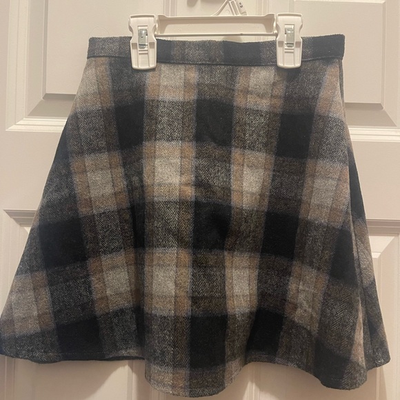 More To Come Plaid A-Line Mini Skirt in Black and Gray - Picture 2 of 4